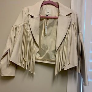 Cream faux leather Jacket.